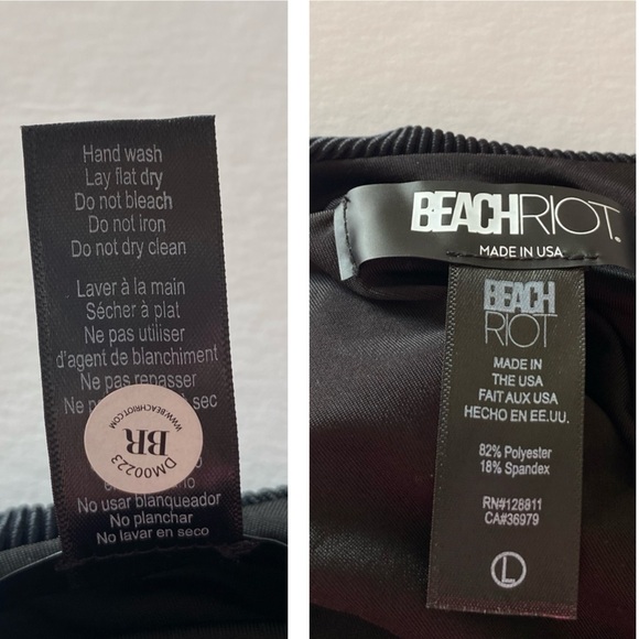 Beach Riot Reese One Piece Ribbed Core Collection Size Large Black - Picture 16 of 16